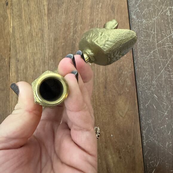 VINTAGE solid Brass Duck Fowl Outdoor Water Spout Spigot Decorative Accent - Picture 5 of 8